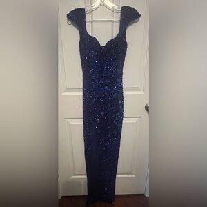 Fashion Nova Midnight Blue Sequin Gown